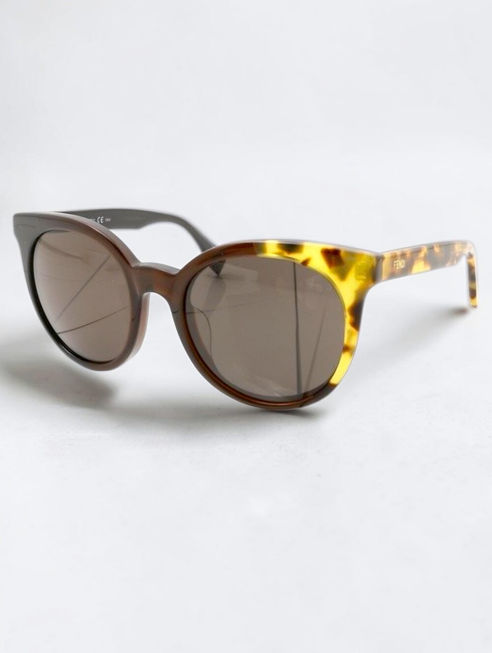 Fendi Tortoiseshell Brown and Honey Cat-Eye Sunglasses